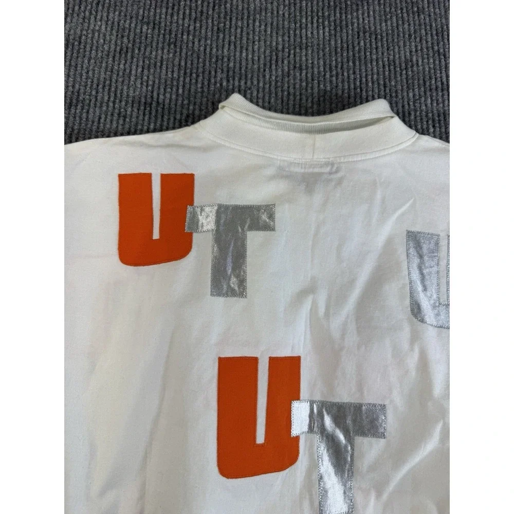 Vintage Patricia Sherman Tennessee‎ Volunteers Sweatshirt White Orange Silver